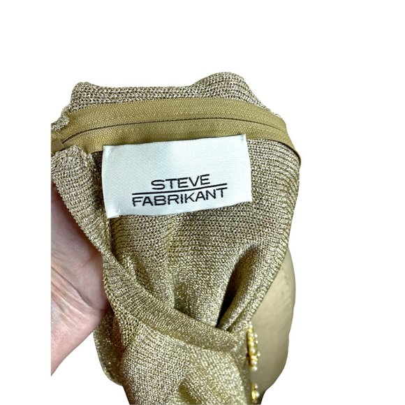 1980s gold metallic knit dress with pearl studded gold buttons Steve Fabrikant - Picture 7 of 7